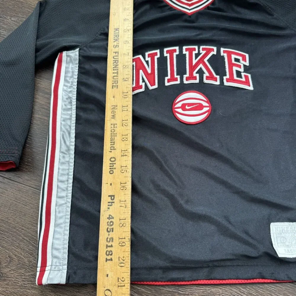 Vtg Nike Jersey Baller Reversible Basketball Court Shirt Red Black; YOUTH Sz L